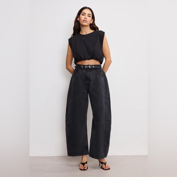 Good American Denim - Good American extreme BARREL Women's Black Jeans